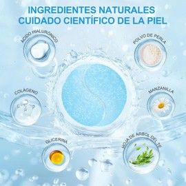 Parches para Ojos Colageno, 60 Pares Eye Patches Hidrogel Eliminador de Bolsas Ojo y Ojeras, Mascarilla Ojos con Efecto Iluminador, Hidratante, Antiarrugas y Refrescante, Skincare Para Adulto, Perla