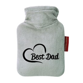Huuraa Taschenwärmer Best Dad Heart Geschenk 0,2 Liter Grey Mini Veloursbezug Best Dad Geschenkidee
