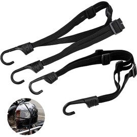 2 Pieces Luggage Carrier Tension Belt, Bicycle Strapping Tape Elastic Luggage Belt with Hook Adjustable for Motorcycle Helmet