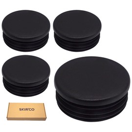 SKIR'CO Set of 4 Round Pipe Inserts 60 mm Fence Post Plugs Black Plastic Pipe End Caps Pipe Plugs Black RAL 9005