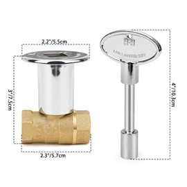Onlyfire 1/2 Inch Straight Gas Key Valve Kit for Fire Pit Fireplace, Polished Chrome Flange and 3 Inch Key