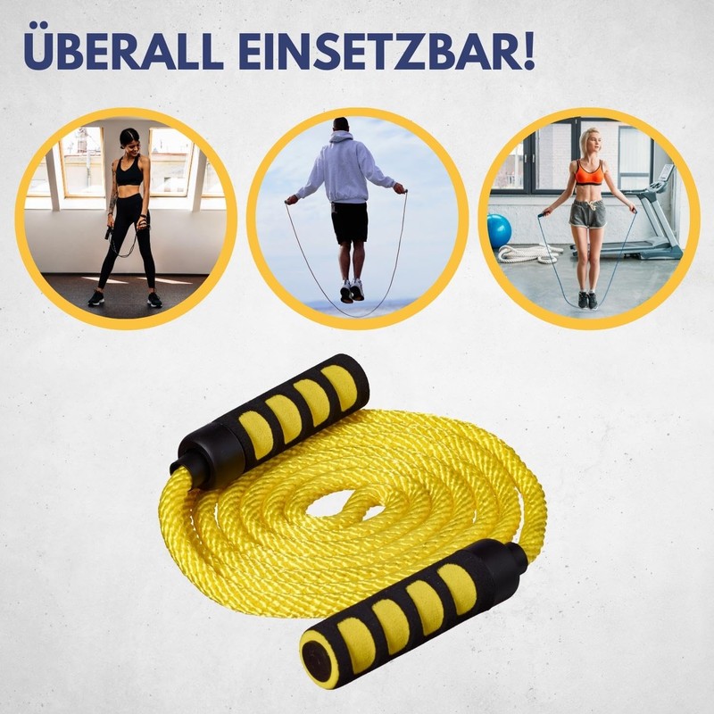 Best Sporting Skipping Rope with Soft Handles, Length 400 cm,