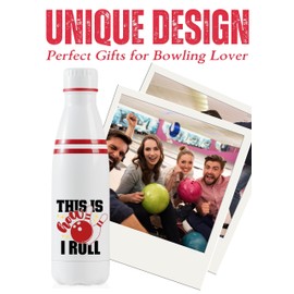 Onebttl Bowling Gifts for Men, Women, Bowling Water Bottle, 17oz Stainless Steel Insulated Water Bottle, This is How I Roll