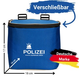 Children's handlebar bag with closure, balance bike handlebar bag, handlebar basket, front bicycle handlebar bag, bicycle basket, bicycle bag, scooter accessories, children's bicycle, police