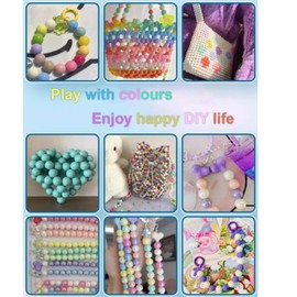 1100Pcs Acrylic Round Spacer Beads for Jewelry Making, 6MM Dazzling Candy Color Glass Beads Bulk Sparkling Round Glass Charming Beads for Crafting Bracelet Making 9 Colors