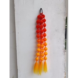 Colored Hair Extansions,2Pcs Gltyley 20" Lightweight Rainbow Bubble Ponytail Extensions for Kids,Braids Hair Extensions with Hair Tie,Crazy Hair Day,Festival Rave Accessories for Girls,Orange