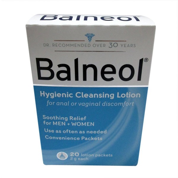 Balneol Hygienic Cleansing Lotion Packets 20 Each (Pack of 4)