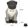 Moritz Decorative Figure Pug Dog in Grey Suit with Bow