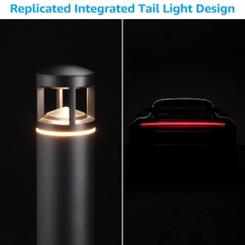 LEONLITE LED Low Voltage Pathway Lights, Unique Light Pattern, Landscape Path Lights Outdoor, Aluminum Housing, IP65 Waterproof, 3000K Warm White, 5W 12V AC/DC Path Lighting for Driveway, Pack of 4