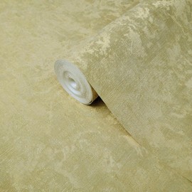 Modern Textured Plain Gold Metallic Glitter Wallpaper Faux Fabric Worn Textures