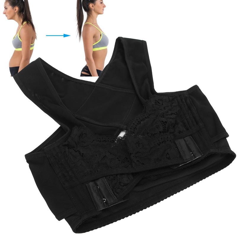 Chest Brace Up Women Breast Support Black Bra Shapewear Vest