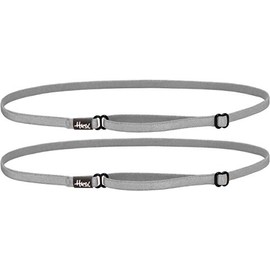 Hipsy Elastic & Adjustable Thin Running Fitness Headband Team Sport Colors Hair Band 2-Pack (Silver 2-pack)