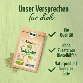 Shatavari Powder Organic (250 g) | Fine Shatavari Powder in Organic Quality | Classic from Ayurveda | 100% Natural | Ideal as an Addition in Smoothies, Juices, Shakes etc. | from Achterhof