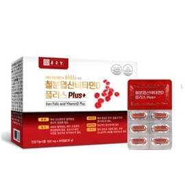 Chong Kun Dang Iron Folic Acid Iron Supplement 60 Capsules 2 Months Supplement Hemoglobin / 종근당 철분엽산 철분제 60캡슐 2개월분 영양제 헤모글로빈