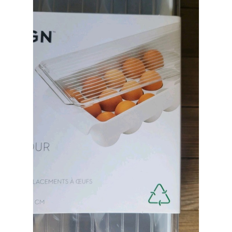 iDesign Egg Holder Refrigerator Organizer Bin Clear Plastic Storage Container