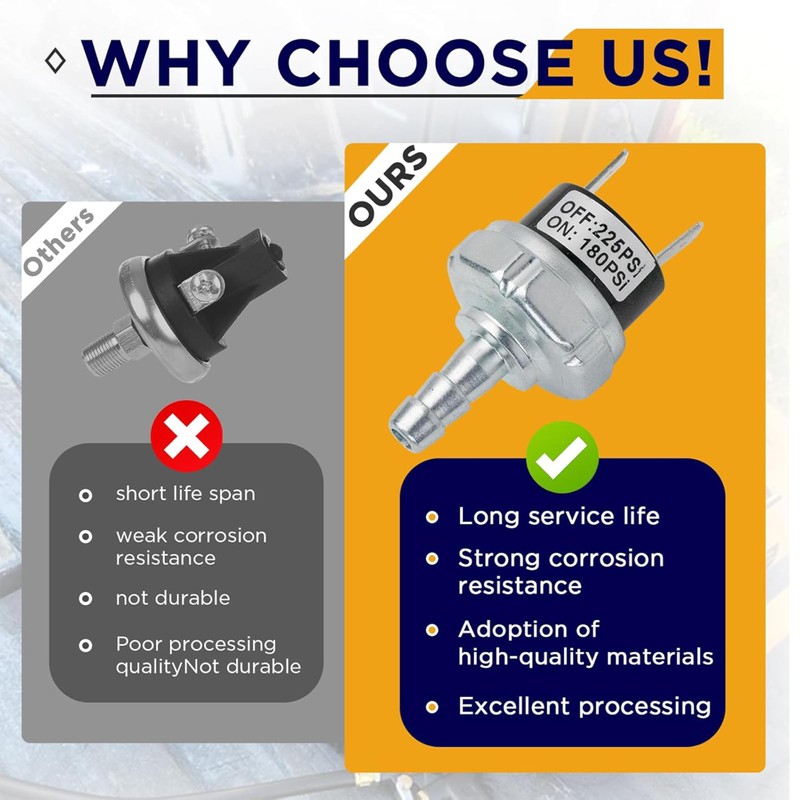 180-225 PSI Air Compressor Pressure Power Switch,Small Pressure Switches,Micro Pressure