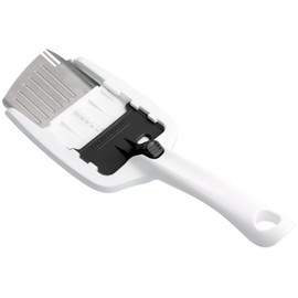 Fackelmann ARCADALINA Cheese Slicer, Stainless Steel Cheese Slicer, Parmesan Slicer with Plastic Handle (Colour: Black/White) Quantity: 1 Piece