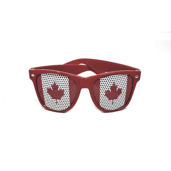 For the Love of Canada Red Frame Sunglasses. Flag Anti-UV