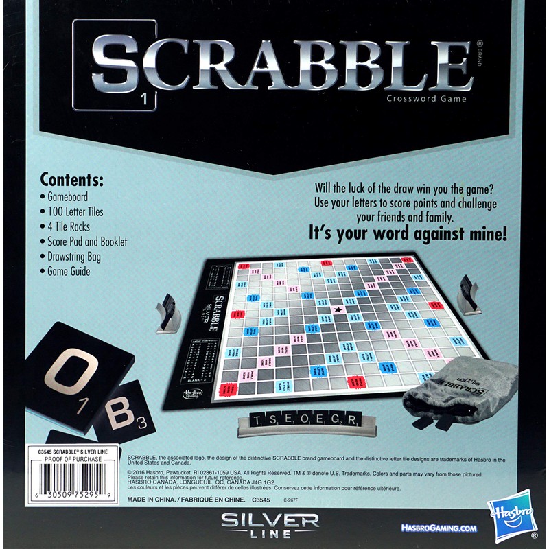 Hasbro Scrabble Silver Line Edition Board Game