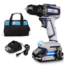 Brushless Compact Drill Set, 70N.m (620 in-lb) 20V Cordless Drill Driver Kit with 2.0Ah Battery and Charger, 3/8" Metal Chuck with Safety Lock, 2-Variable Speed, 21 Position Power Drill for Home