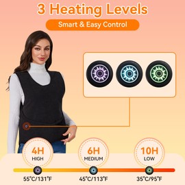 CHANGEOWN Heated Vest for Women & Men with 11 Heating Zones, Lightweight Warming Heated Shirt with Battery Adjustable Soft Fleece Lined Tops Winter for Outdoor Skiing