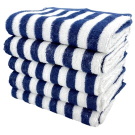 Repeat Sign (:re) Daily Towel [Firm] Solid Color Face Towel Y Stripe Navy 5 Pieces 100% Cotton 100% Cotton 13.4 x 31.5 inches (34 x 80 cm), For Everyday Use, For Room and Outdoor Use