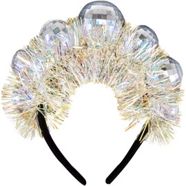 Xipixiao 2025 Disco Ball Headband Birthday Party Happy New Years Eve - Fits Adult Child - Disco Bday Decor, Hair Accessory