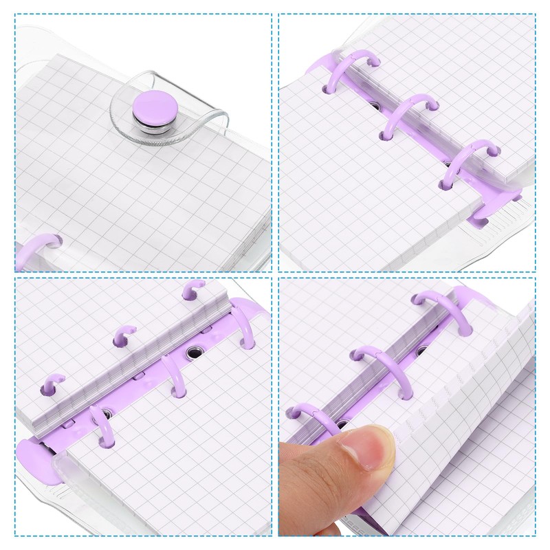 PATIKIL Clear 3 Ring Binder Cover, PVC Notebook Binder Mini