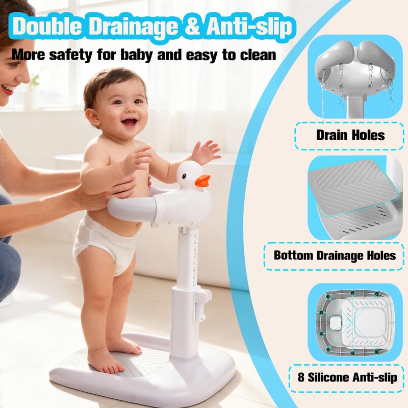 Baby Shower Stand 𝙬𝙞𝙩𝙝 𝙎𝙝𝙤𝙬𝙚𝙧 𝘾𝙖𝙥 & 𝙎𝙩𝙤𝙤𝙡 - Safety