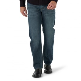 Wrangler Men's Free-to-Stretch Relaxed Fit Jean, Marine, 40W x 36L