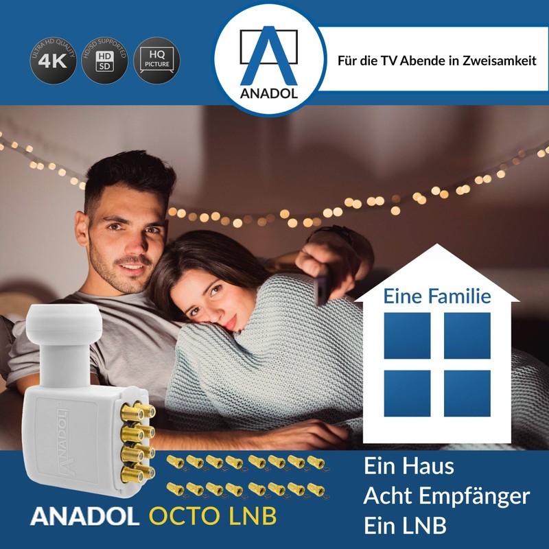 Anadol Gold Line LNB 0.1 dB Including Gold-Plated F-Connector