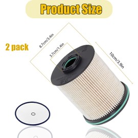 TP1015 Fuel Filter for ACDelco Diesel Fuel Filter, Compatible with Duramax fuel Filter 6.6L Duramax Diesel, Replaces# 23304096, 22937279, 23456595, with Seals (2 Pack)