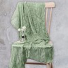 LVEFIT Sage Green Cheesecloth Table Runner 13.3ft Long Gauze Table