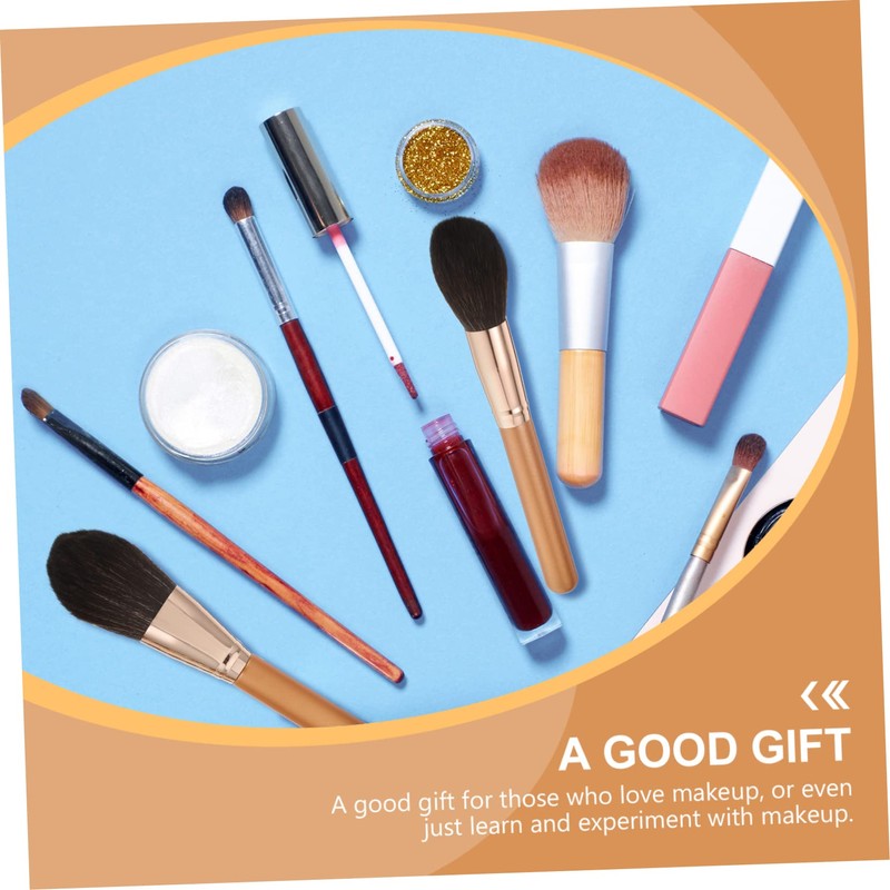 Baluue Practical Makeup Double-ended Blush Powder Brush Wooden Handle Multipurpose