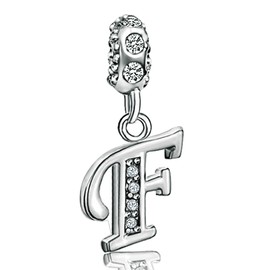 JMQJewelry F Alphabet Initial Letter F Dangle Spacer Crystal Birthstone Charm for Bracelets Thank You Brother Sister Thanksgiving 2024