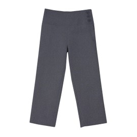 Bienzoe Girls School Uniform Pant: Kids Adjustable Waist Durable Straight Leg Dress Trouser Grey 10