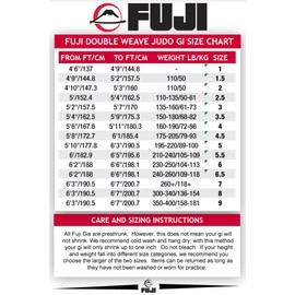 FUJI Double Weave Judo Gi, Thick Collar Cotton-Blend Judo Uniform , Blue , 5.5