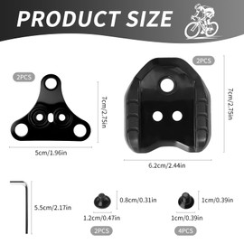 ueslwser 2 Pieces Bicycle Cleats Adapter, 3 Hole Bicycle Shoes SPD Compatible with Shimano SPD Cleat, SM-SH41 Bicycle Shoe Cleats, for Road Bike Pedals, Bicycles Cleat Pedals