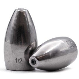 FishTrip Tungsten Bullet Weights Sinkers,10pcs Fishing Weight for Bass Texas Carolina Rigs Saltwater 3/8oz 10g