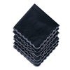 CoCoUSM Handkerchiefs Premium 60s Cotton Embroidery scalloped Hankies Black 6PCS