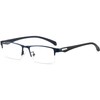 ANRRI Blue Light Glasses Men Half Round Rectangle Metal Frame