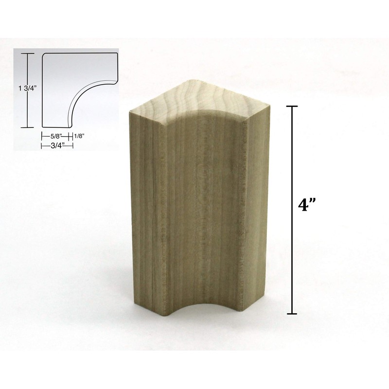 3/4" x 1 3/4" x 4" Poplar (Paint Grade) Hardwood