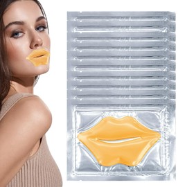 Lip Mask, 10 Stück, Kollagen Kristall Lippenmasken Set, Lippen Schlaf Maske Anti-Falten Patches Lip Balm, Ultra-feuchtigkeitsspendend und prallere Lippen, Reduziert Lip Lines Entfernen tote Haut
