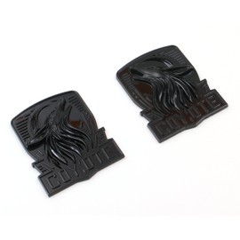 Mnneryss Pair Custom Dark Horse Style Coyote Emblems Door Left Right 3D Badge Compatible with 2011-2024+ Mustang F150,Universal Car Vehicle, Truck, Motorcycle (Black)