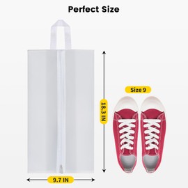Vorspack Shoe Bags for Travel - 4 Pack Large Transparent Shoe Organizer with Handle Dustproof Shoe Bag Reusable Shoe Storage Bags for Men & Women