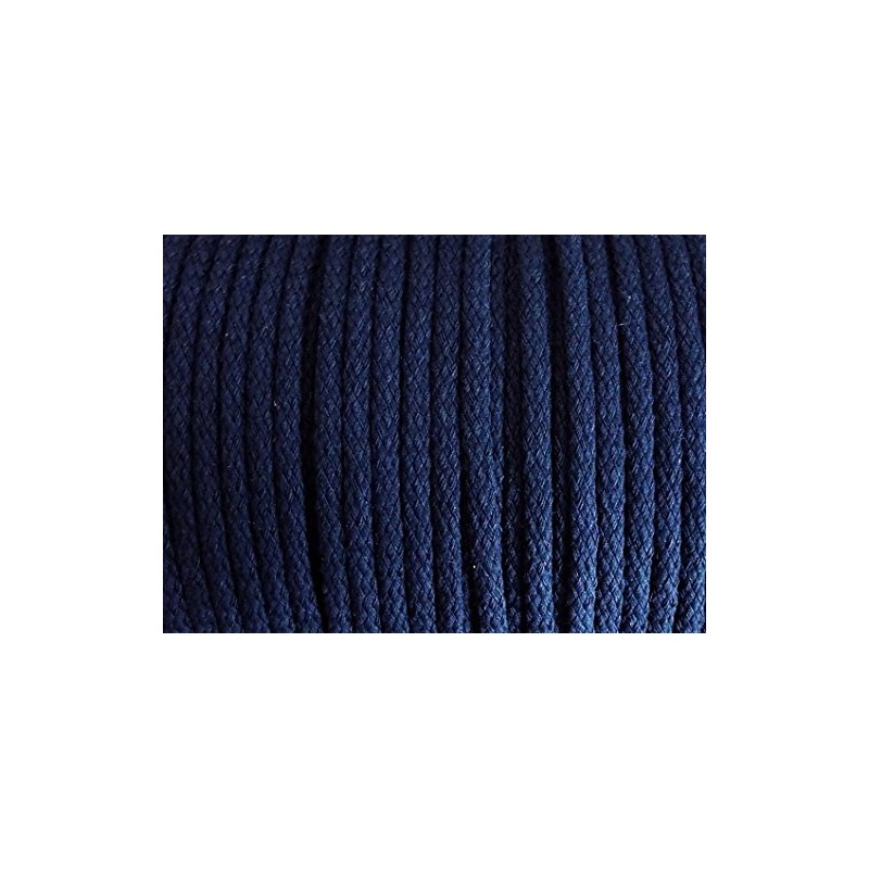 5 m Cotton Cord 5 mm Dark Blue/Navy