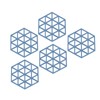5pcs Table Mats Geometric Hex Shape Hollow Silicone Blue Insulation