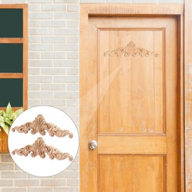 COHEALI 6Pcs Wooden Woodcarving Appliques - 7.87x2.24in Furniture Decoration for Door, Cabinet, Wall, Table, DIY Home Decor