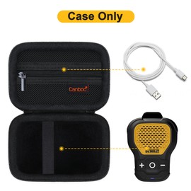Canboc Carrying Case Compatible with DEWALT Wearable Bluetooth Speaker, Magnetic Clip-On Wireless Water-Resistant Portable Speaker Bag, Zipper Mesh Pocket fit Cable, Black (Case Only)