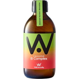 WELL ACTUALLY Liposomal Vitamin B Complex High Strength and Bioavailability - 8 Essential B Vitamins Complex for Energy, Brain, Metabolism Support - Tropical Flavour (50 Servings)